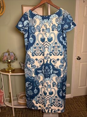 Mestiza New York Adria Reversible Boat Neck Bow Detail Pocketed Column Dress